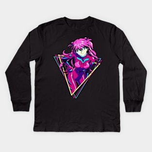 Evangelion - Asuka Langley Retro Design Kids Long Sleeve T-Shirt